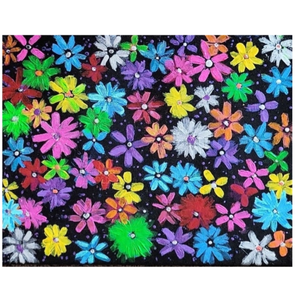 Hand Crafted Abstract Design 11x14 Inches Canvas Painting - Picture 4 of 4